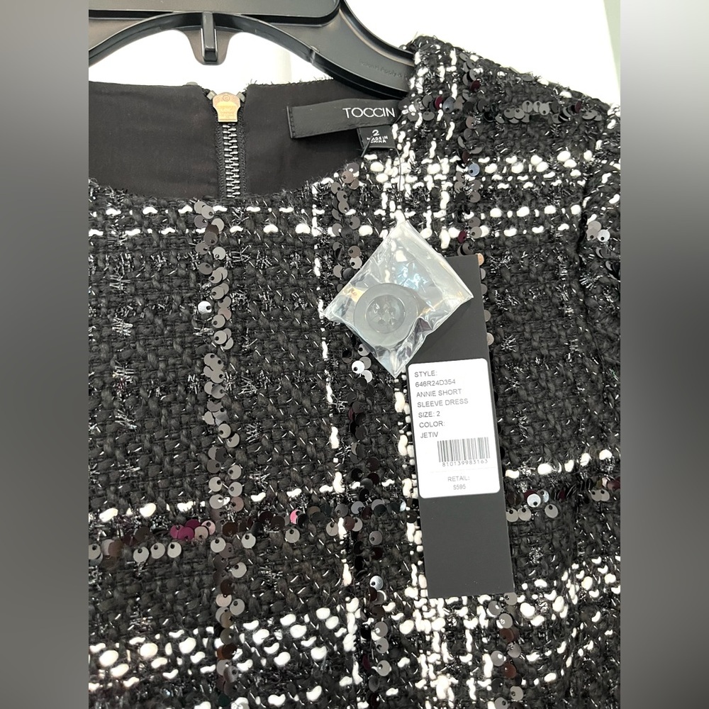 Toccin NWT Annie Plaid Tweed Short-Sleeve Dress - Picture 8 of 9